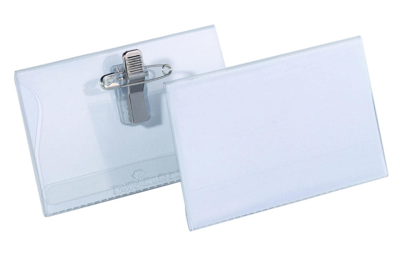 Durable Namensschild – 90 × 54 mm, transparent, 50er-Pack