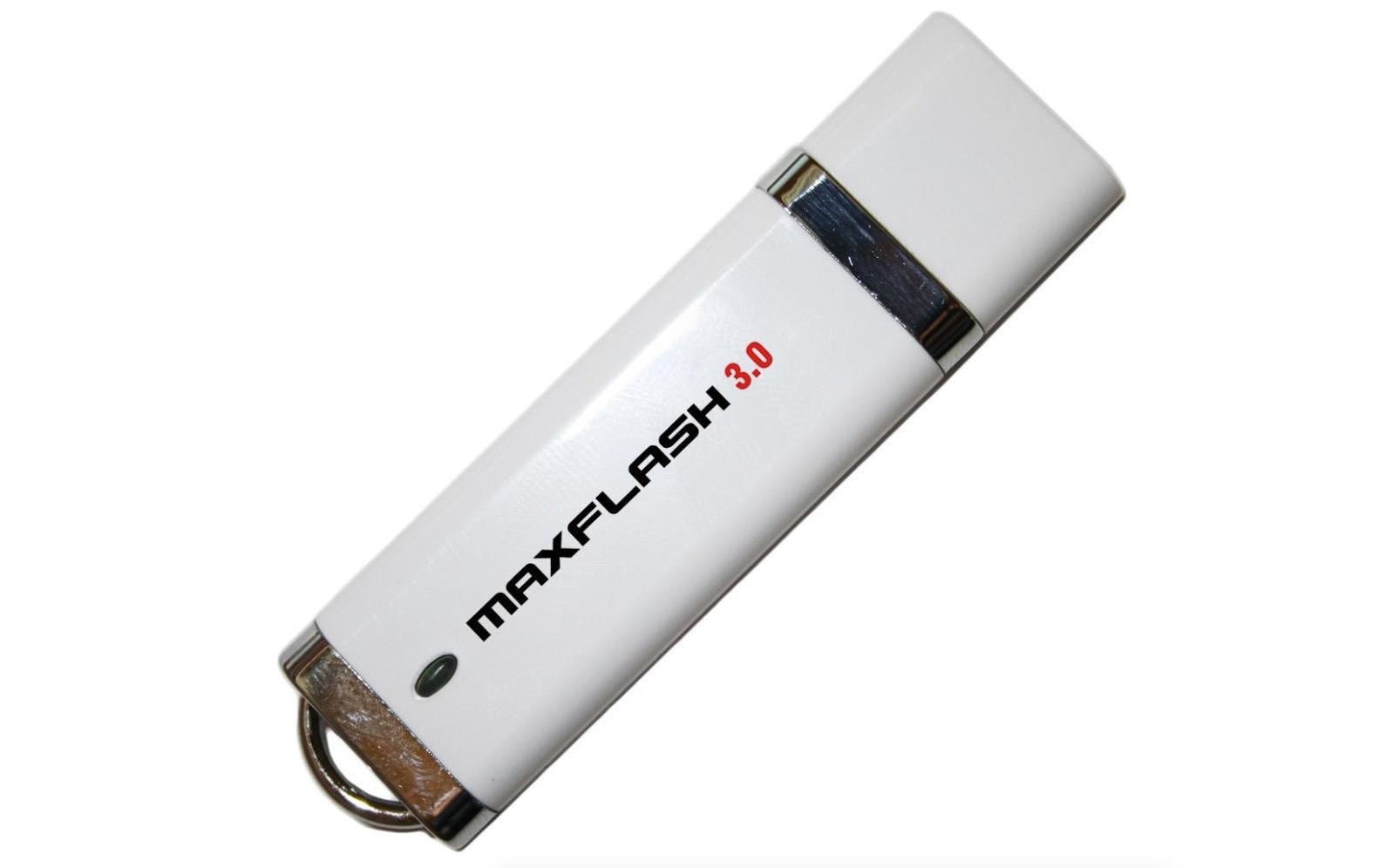 MaxFlash USB-Stick 8 GB – USB-A USB 3.2 Gen 1, 45/25 MB/s, mit Kappe, Weiss