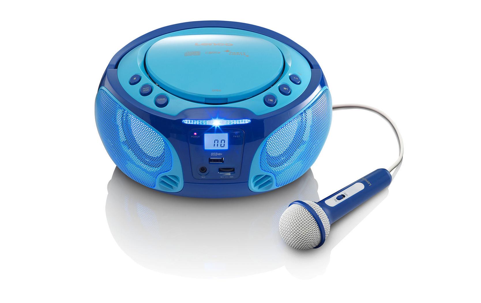 Lenco SCD-650 – CD-Player – Portabel – UKW, USB, Akkubetrieb, mit Lautsprecher – Blau