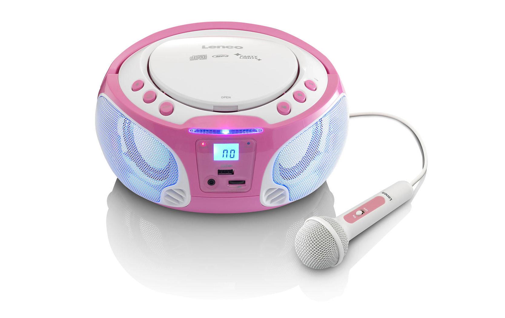 Lenco SCD-650 – CD-Player – Portabel – CD, USB, UKW, Akkubetrieb – Pink