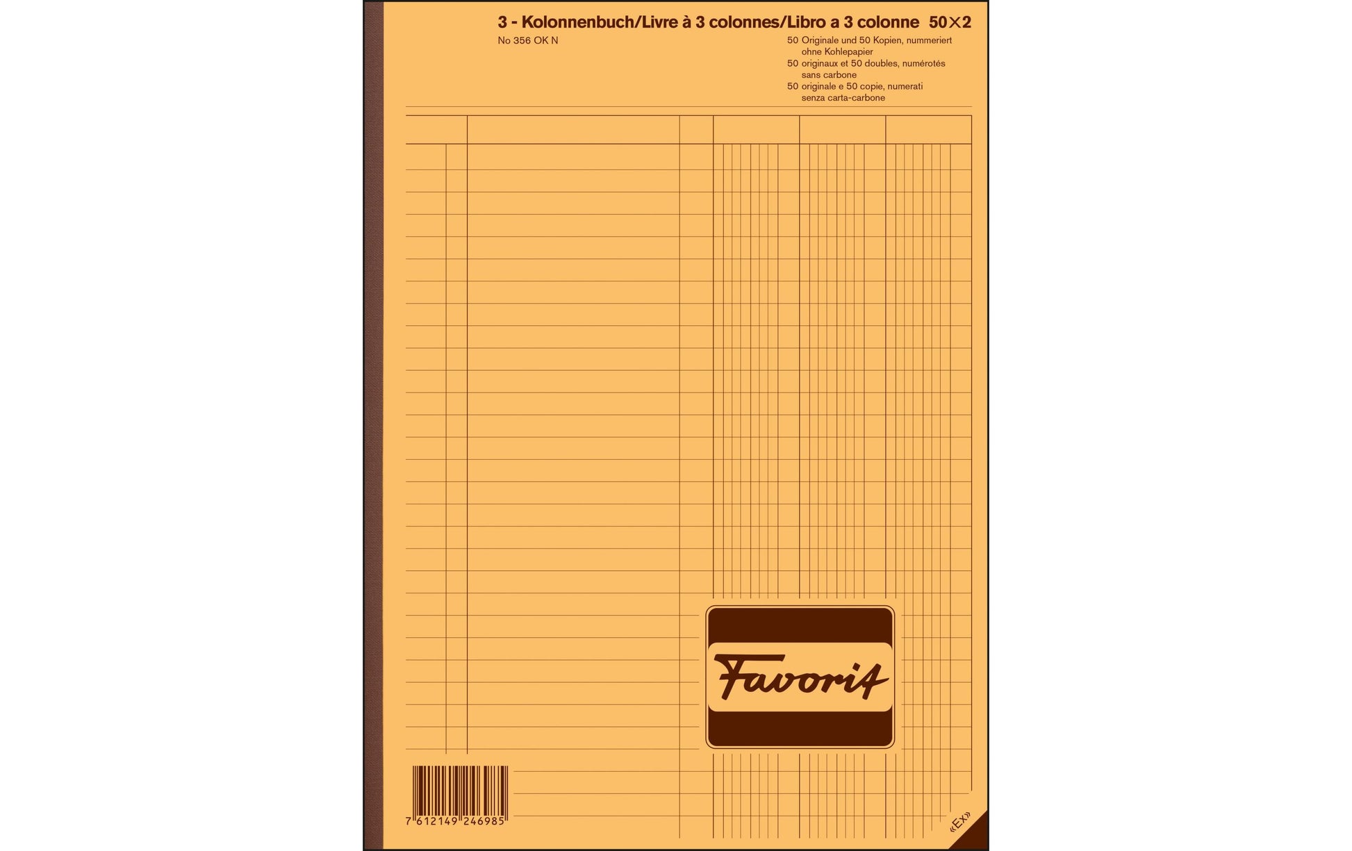 Favorit Formularblock – 3 Kolonnen, Deutsch/Französisch/Italienisch, 50 Blätter, A4