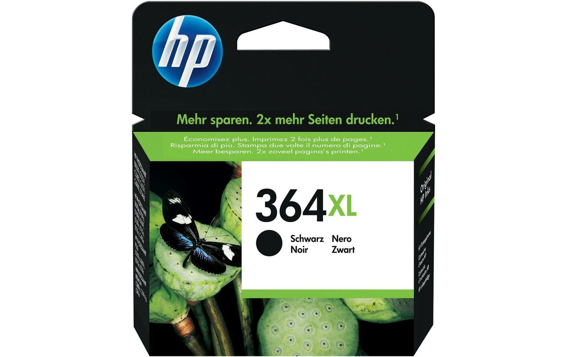 HP 364XL Schwarz – Hohe Kapazität – Tintenpatrone – für HP DeskJet/Photosmart 3522/3524/5522/5524 u. a.