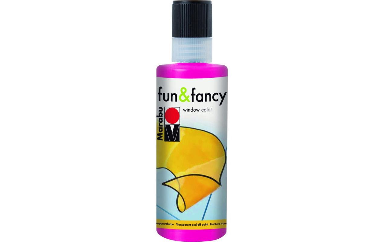 Marabu Fun & Fancy – Fenstermalfarbe – Himbeer, 80 ml, für Glas & Porzellan