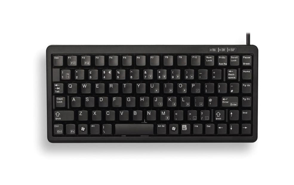 Cherry G84-4100 – Tastatur, kabelgebunden (PS/2), US-Layout (EN), TKL (ohne Ziffernblock), schwarz