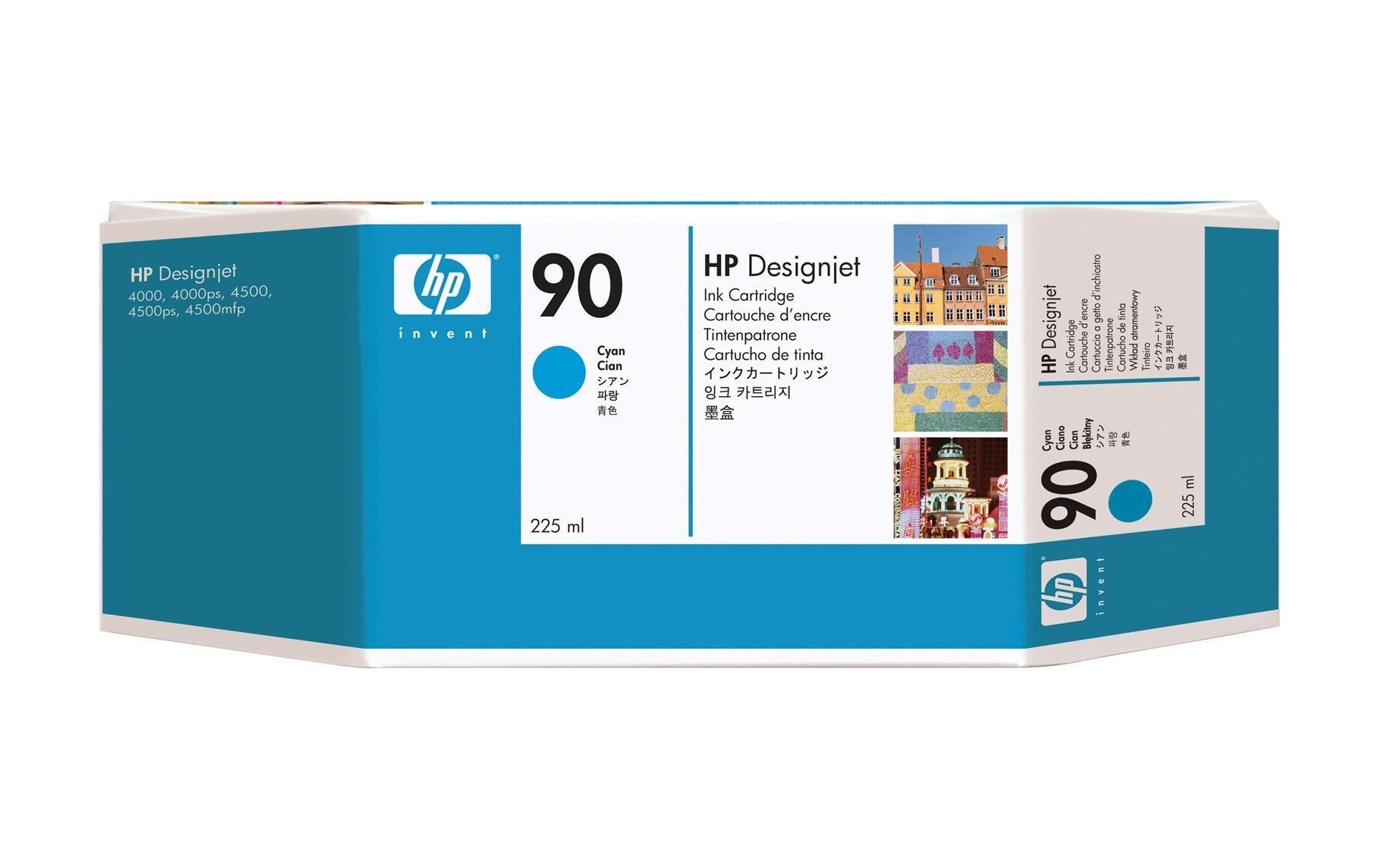 HP Tintenpatrone 90 (C5060A), cyan, 225 ml, original – für Designjet 4020 PS
