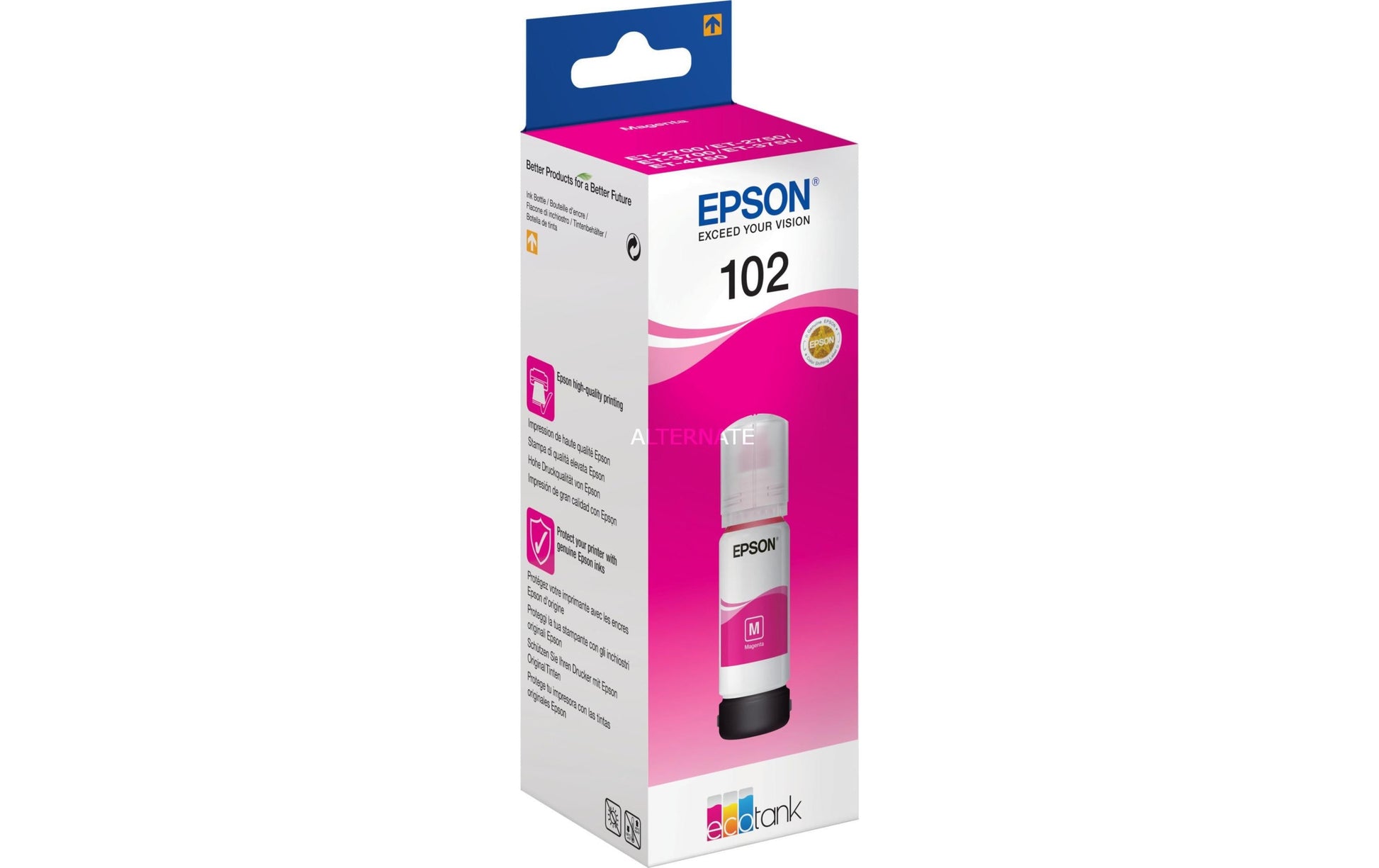 Epson Tintenpatrone 102, Magenta, 6'000 Seiten, kompatibel – für Tintenstrahldrucker/Multifunktionsgeräte