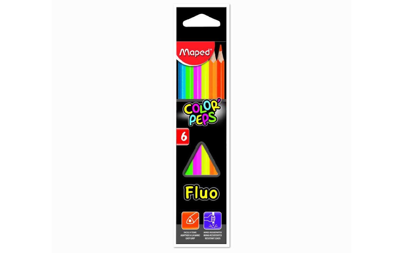 Maped Color Peps Fluo Farbstifte – 6 Farben, Karton