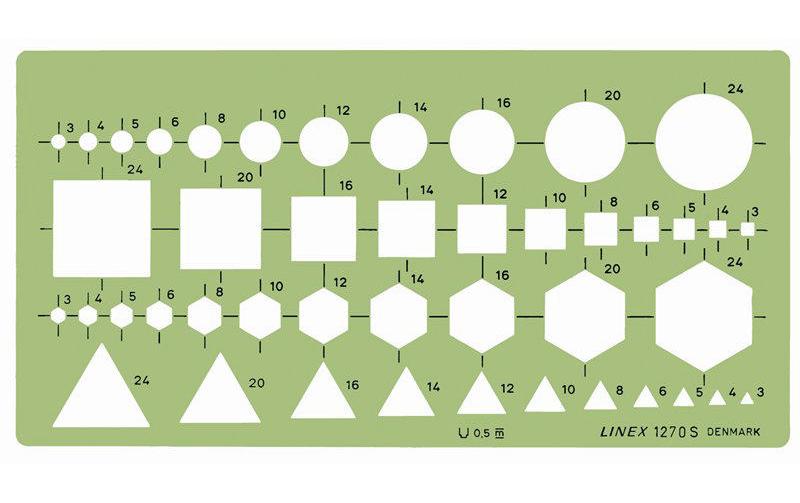 Linex Wandtafel-Lineal 19,5×10 cm – Kunststoff, Grün, mit Tuschenoppen, Abgerundete Ecken