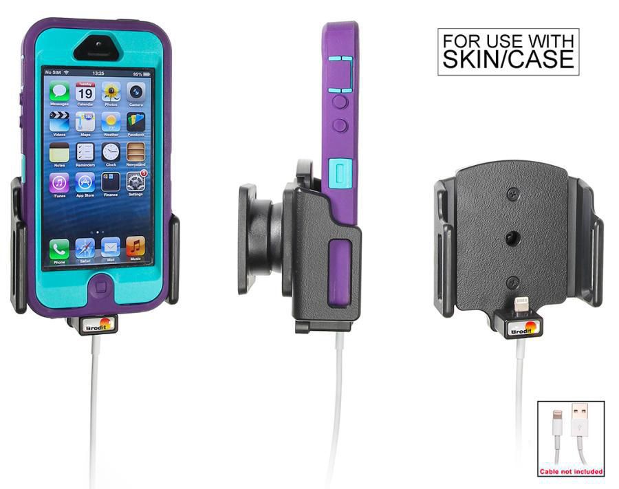 Brodit Halterung, passive Halterung, Kabelbefestigung – für iPhone 5 – Schwarz