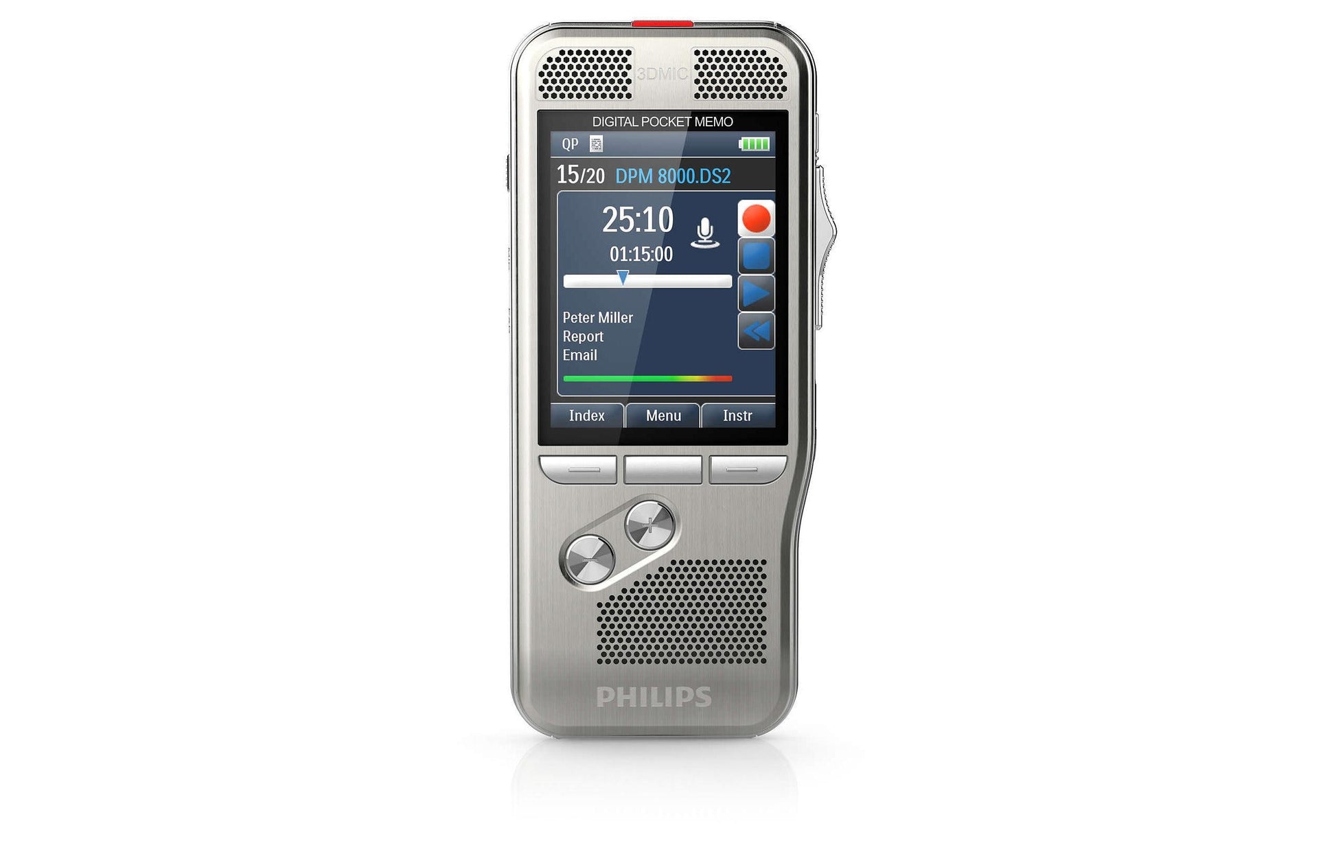 Philips Digital Pocket Memo 8200 – Digitales Diktiergerät – 30 h – Silber