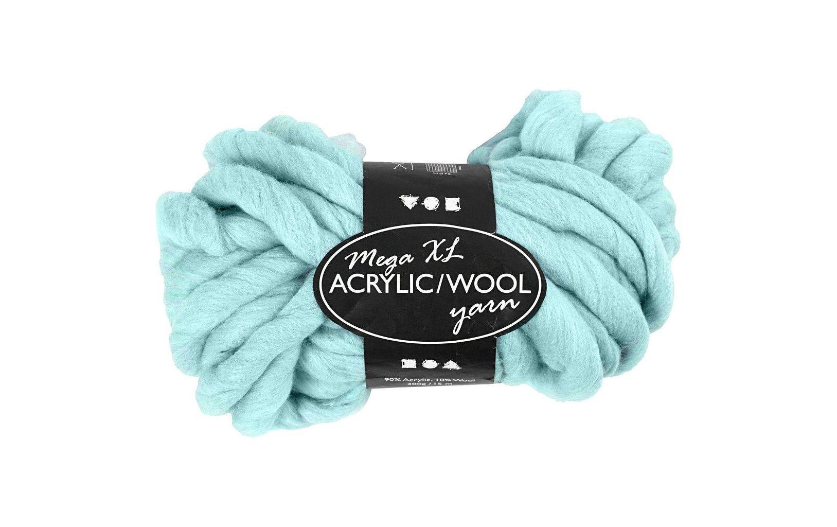 Creativ Company Acrylwolle XL Türkis – 300 g, 15 m, Acryl, Nadel 35 mm