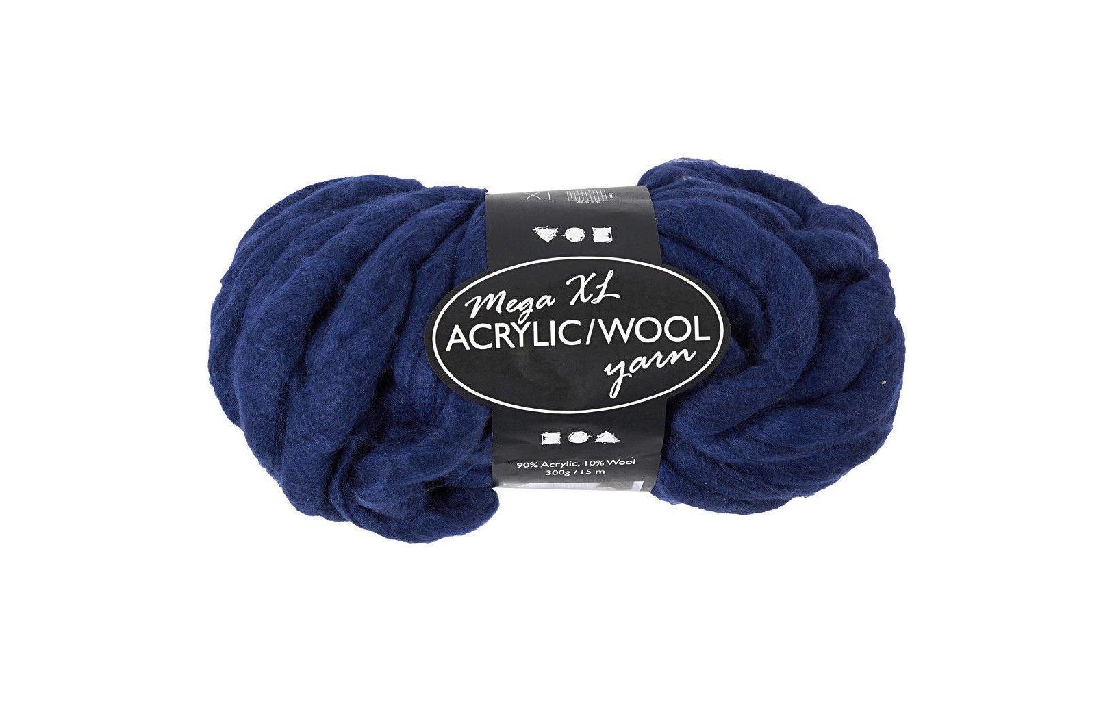 Creativ Company Acrylwolle XL Garn Dunkelblau – Acryl, 300 g, 15 m, Nadel 35 mm, 1 Stk.