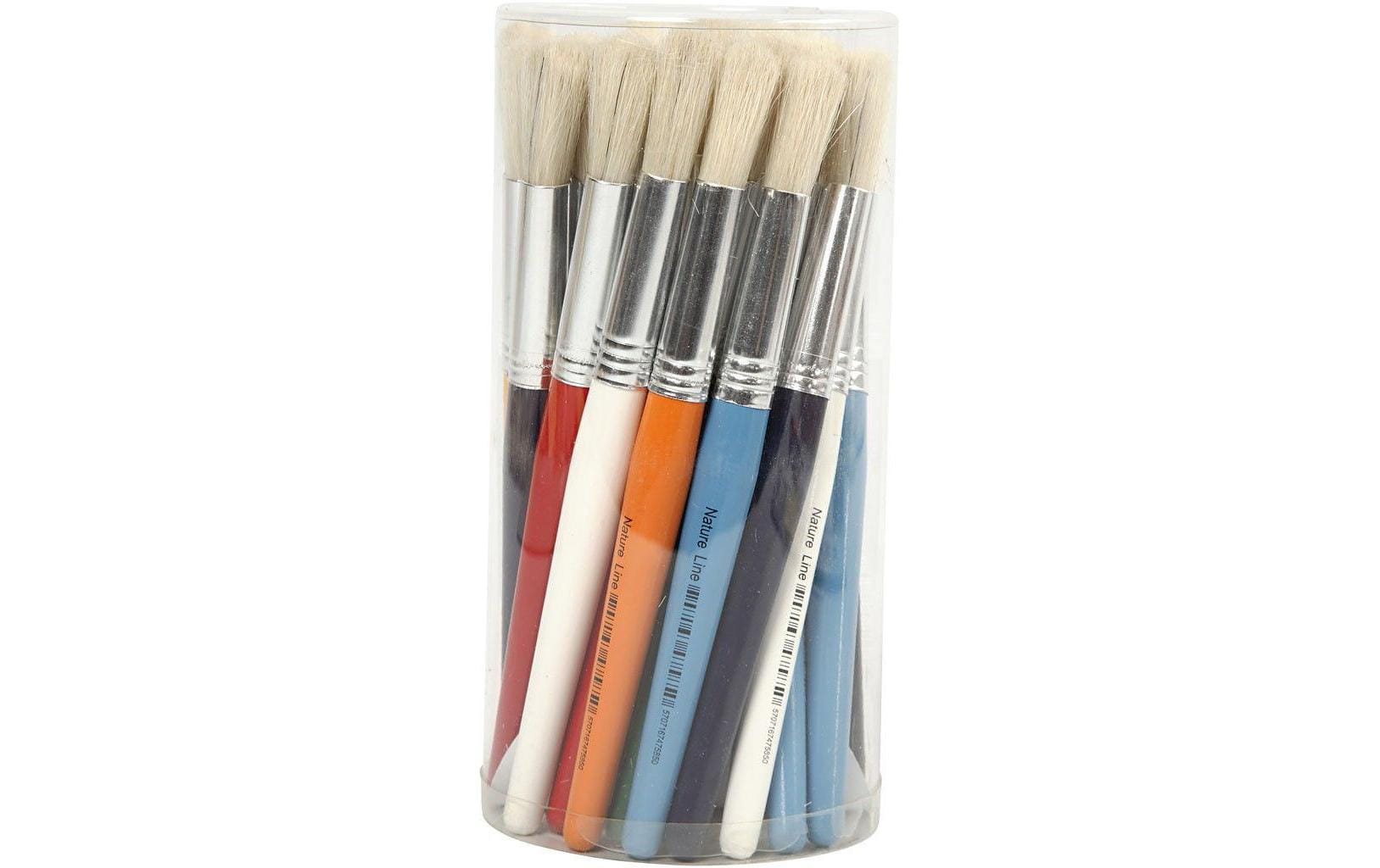 Creativ Company Rundpinsel Kinder – Holz, Schweineborsten, Ø 15 mm, 30er-Pack