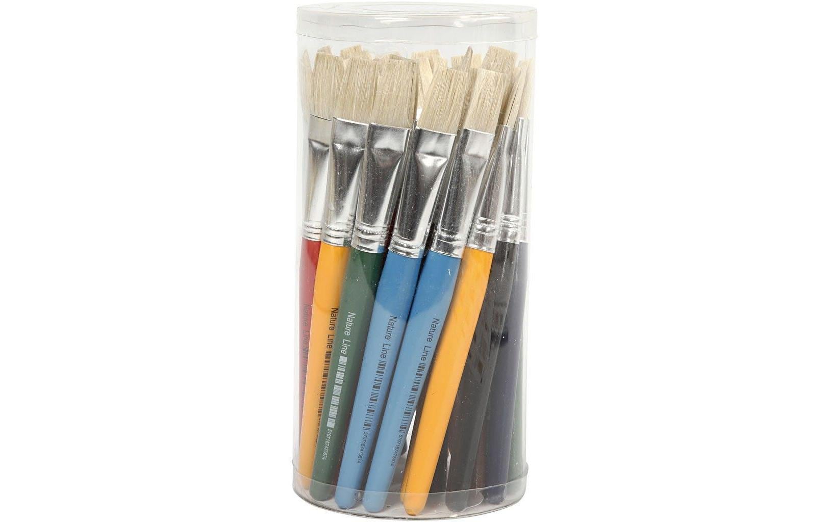 Creativ Company Pinsel-Set – Flachpinsel, Breite 15 mm, Schweineborsten, 30er-Set