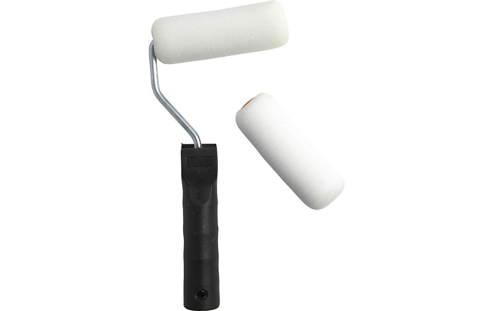 Creativ Company Farbroller – Schaumstoff, Breite 100 mm, Schwarz, Silber, Weiss, 1 Stück