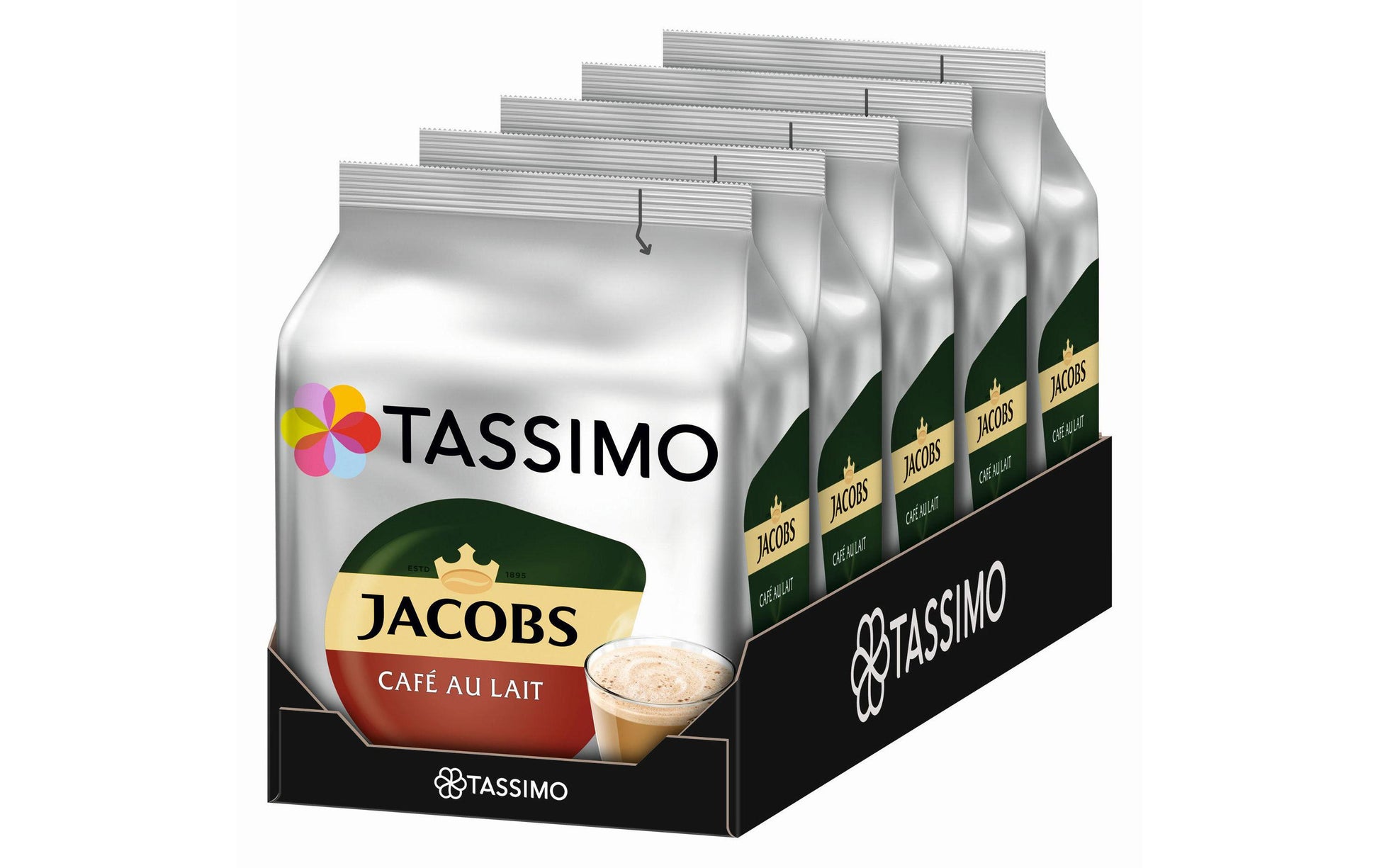Tassimo Kaffeekapseln Jacobs Café au Lait – für T DISC – 80 Kapseln