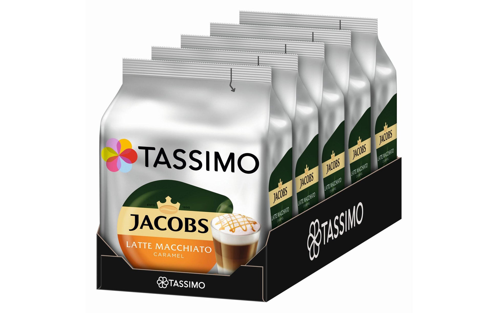TASSIMO Jacobs Kaffeekapseln Latte Macchiato Caramel – für T DISC – 40 Kapseln