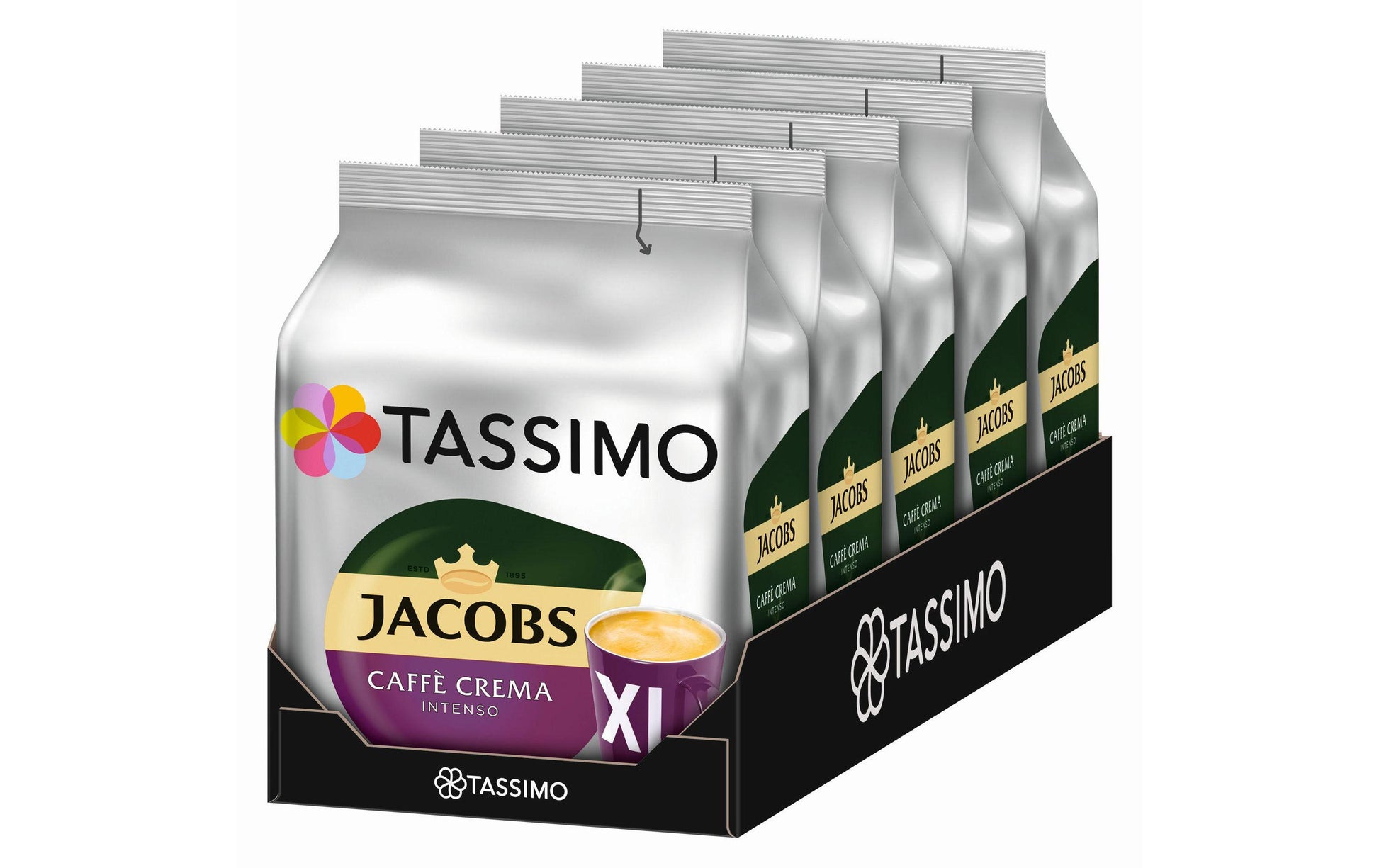 TASSIMO Jacobs Caffé Crema Intenso Kaffeekapseln – für T DISC – Intensität 5 – 80 Kapseln