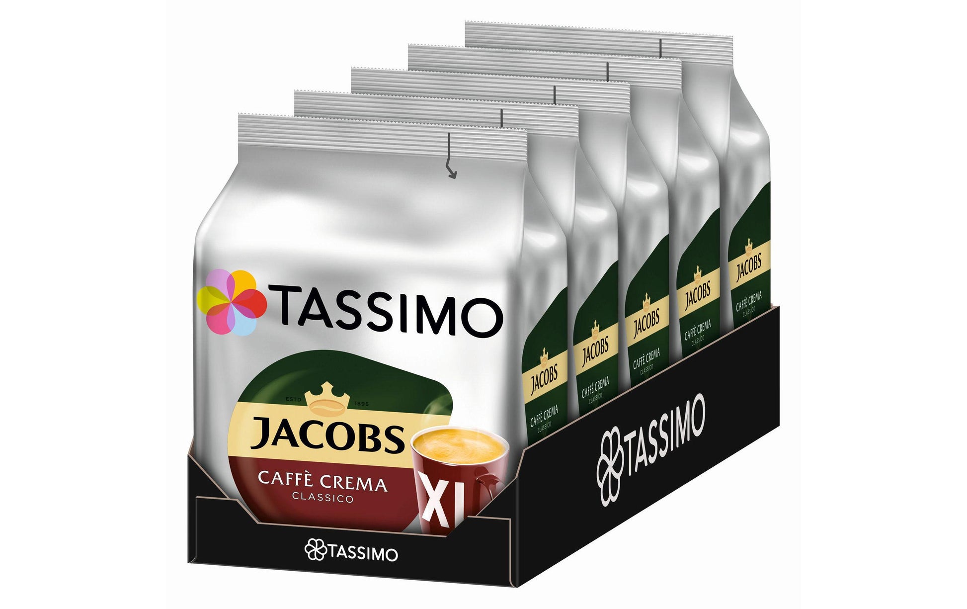 TASSIMO Jacobs Kaffeekapseln Caffè Crema XL – für Tassimo – Intensität 3 – 80 Kapseln