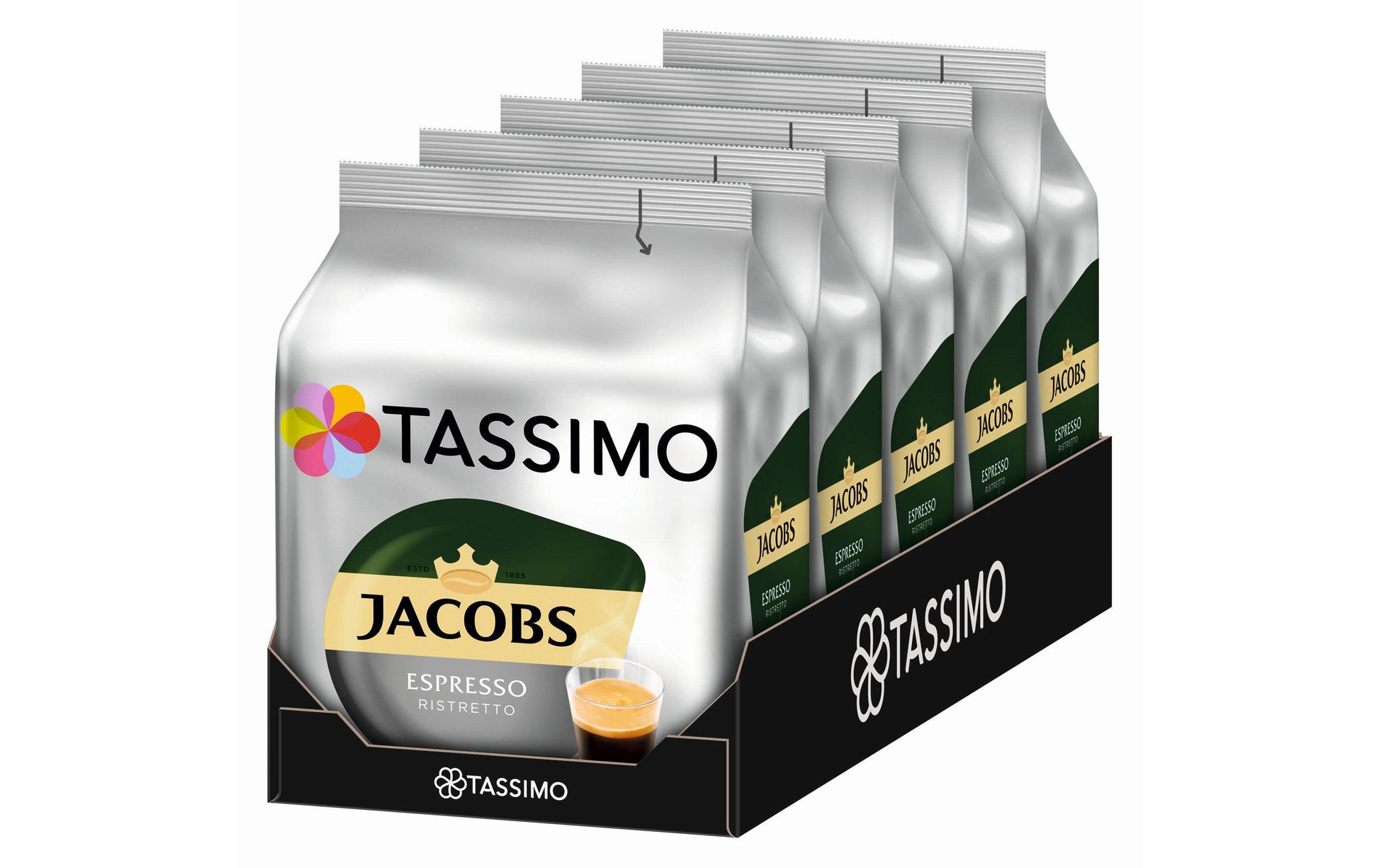 TASSIMO Jacobs Kaffeekapseln Espresso Ristretto – für T DISC – 80 Kapseln
