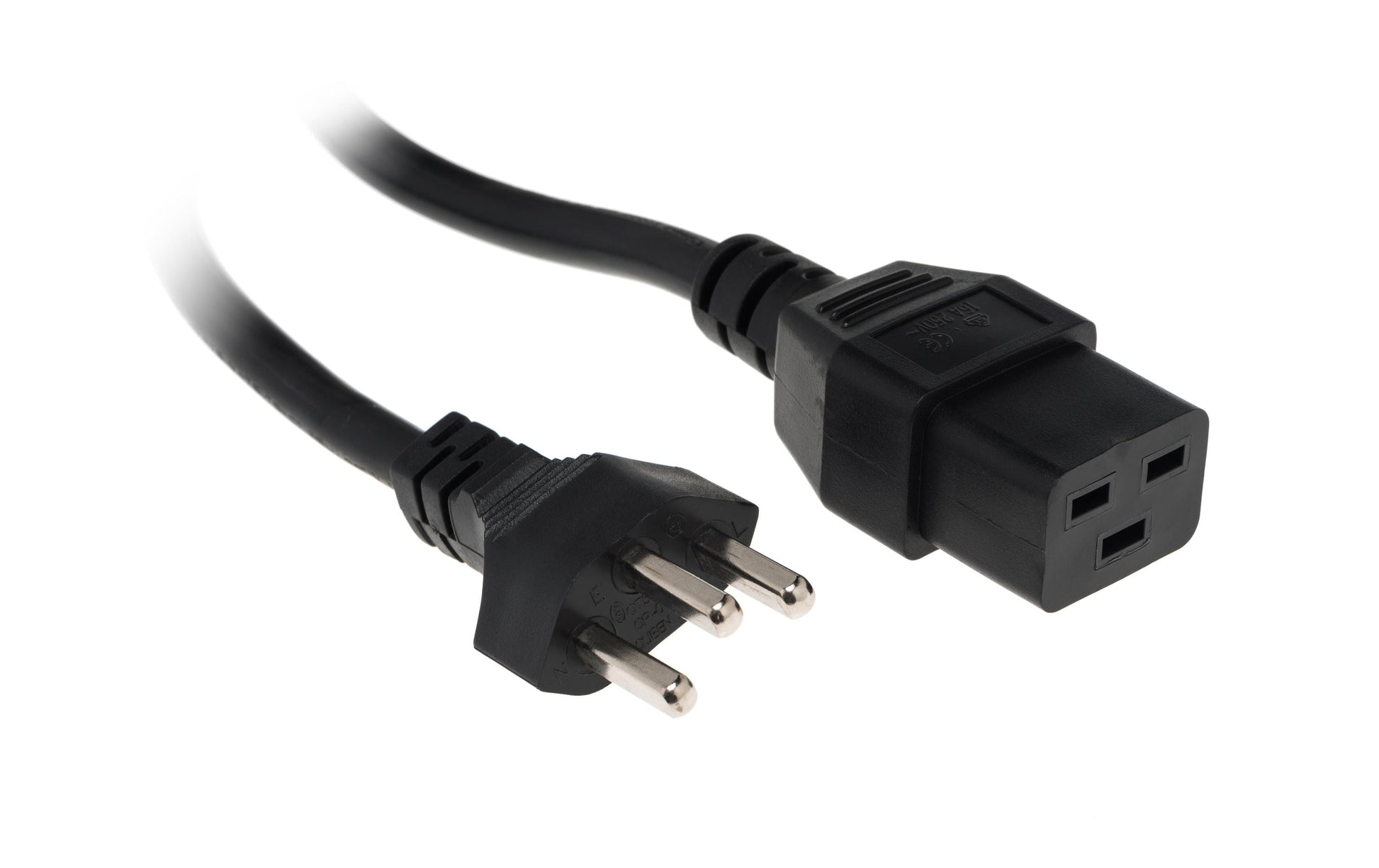 Diggelmann Netzkabel, T23 auf IEC C19, 16 A, 8 m, Schwarz