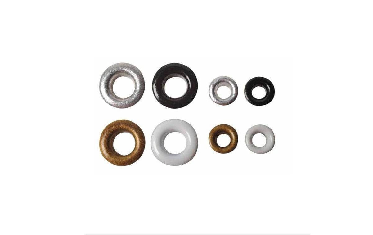 Fiskars Ösen Ø 3,2/4,8 mm – Schwarz, Gold, Silber, 120 Stück