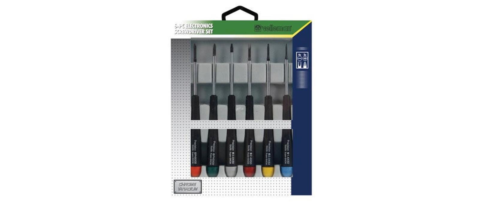 Velleman Präzisions-Schraubenzieher-Set PH/SL, 6-teilig, Hülle, VTSET29