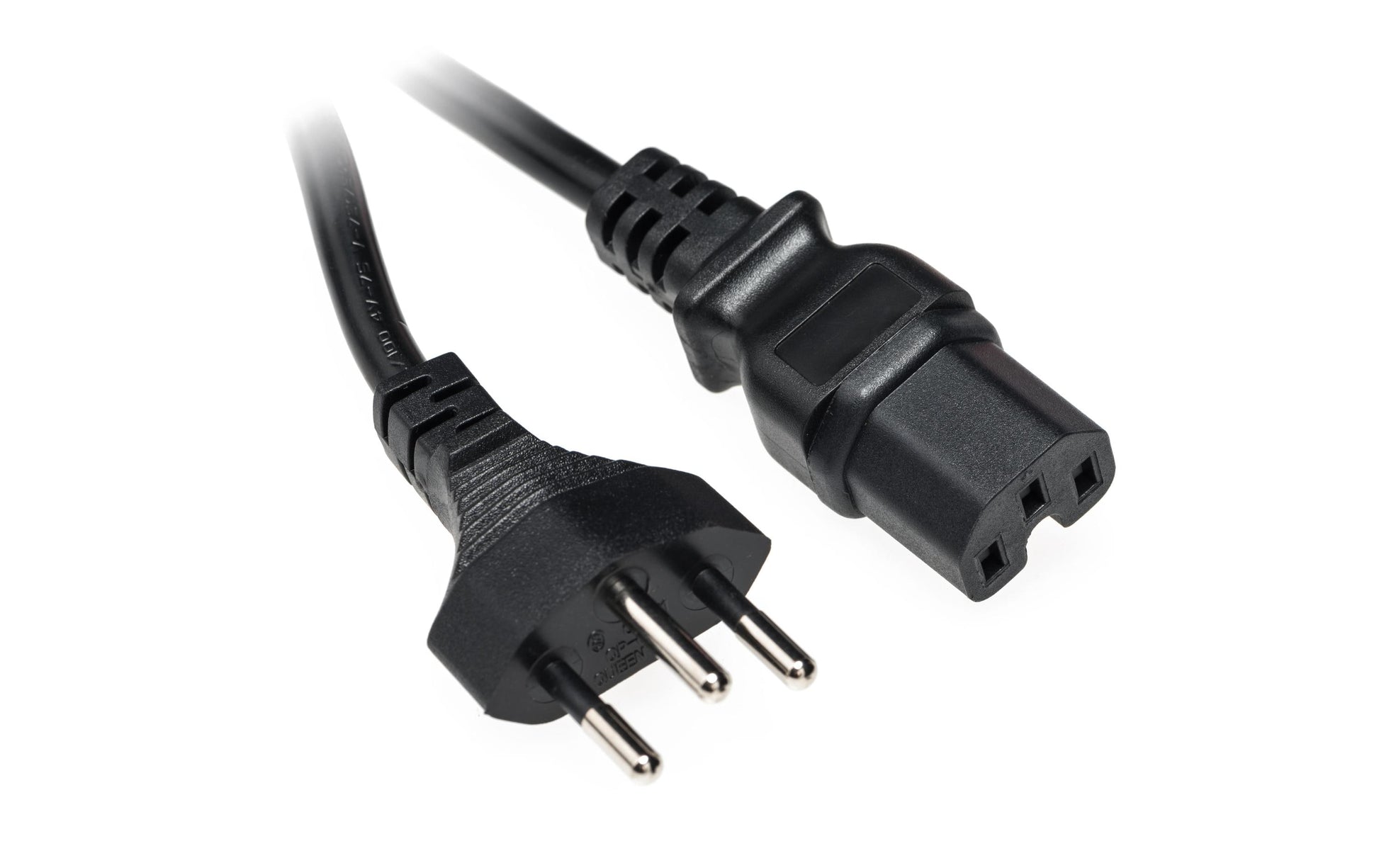Diggelmann Netzkabel, T12 auf C15, angespritzt, 250 V, 1 m, Schwarz, WGT12C15B10-1