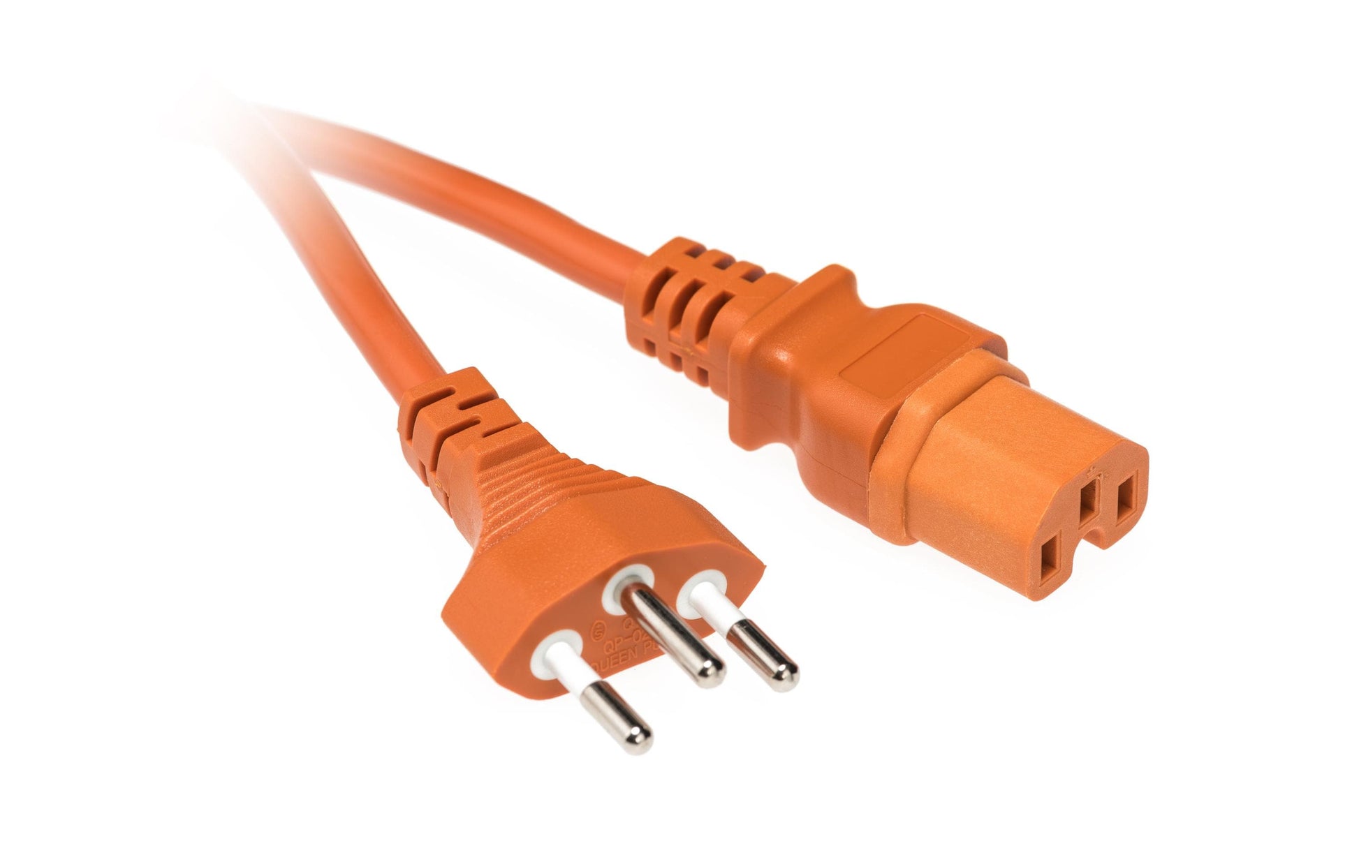 Diggelmann Netzkabel, Typ J auf IEC C15, H05VV-F, 2 m, Orange, WGSPCOI-2