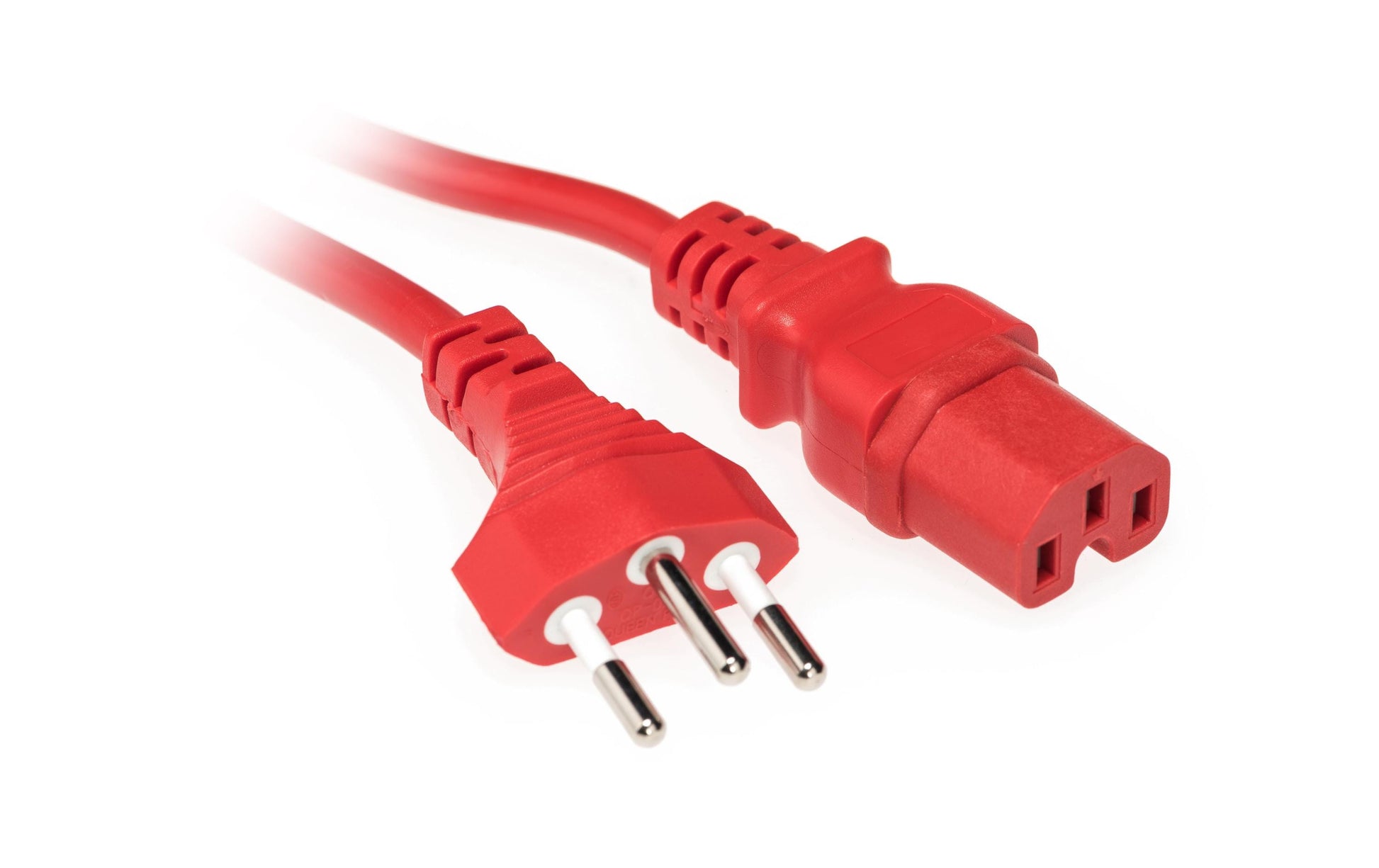 Diggelmann Netzkabel, Netzstecker Typ J auf C15, angespritzt, 2 m, Rot, WGSPCRDI10-2