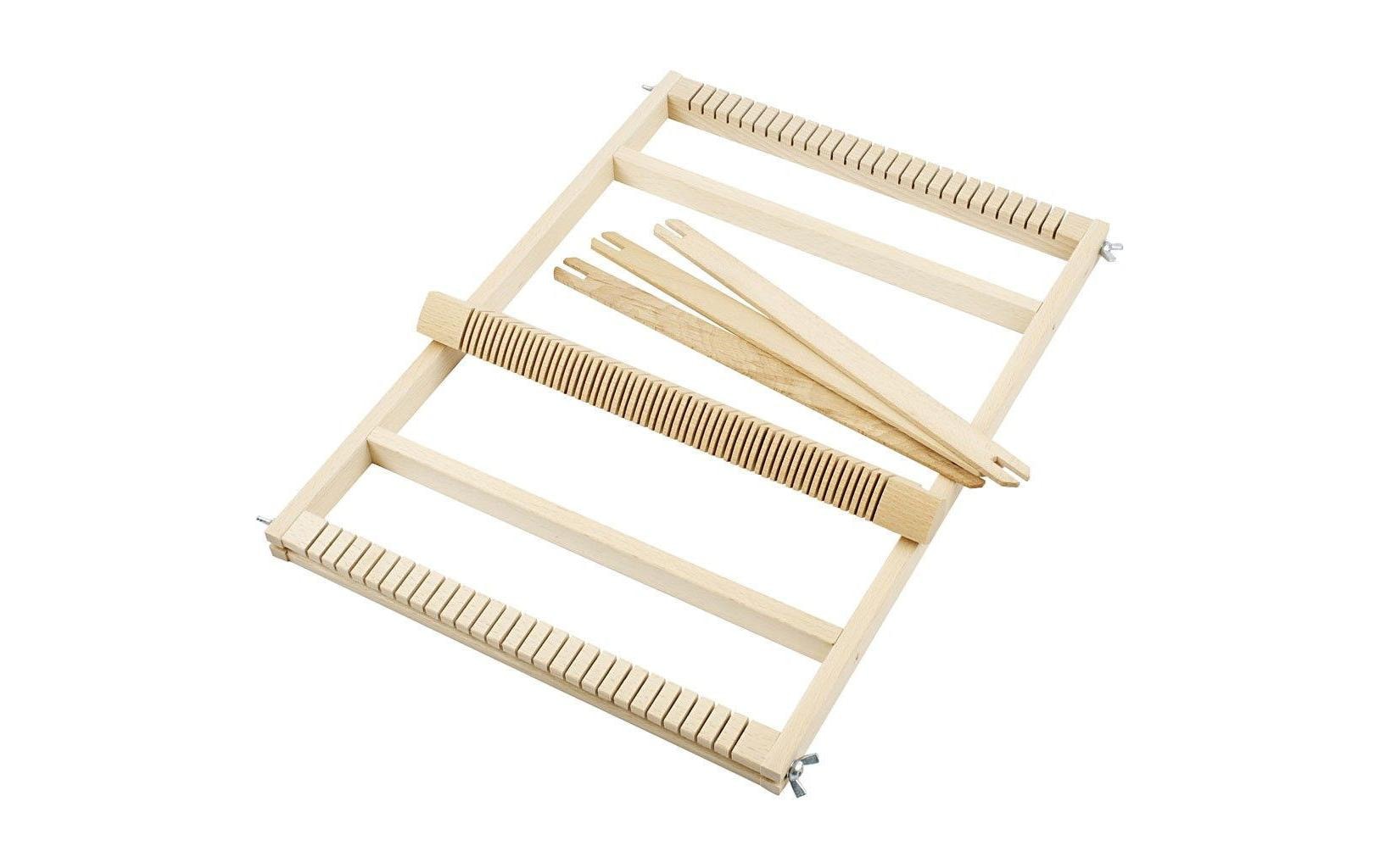 Creativ Company Webrahmen 28 × 39 cm – Holz, Hellbraun, inkl. Webschiffchen