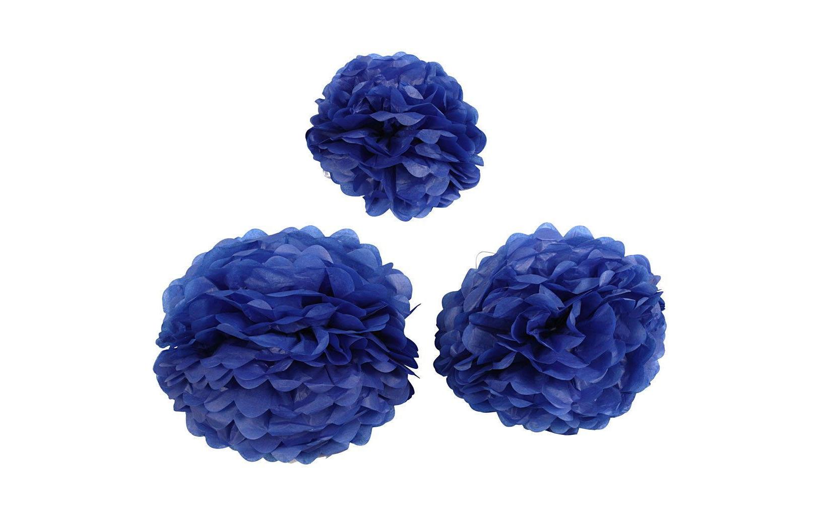 Creativ Company Papier-Pompons – blau – Ø 20/24/30 cm – Papier – 3 Stk