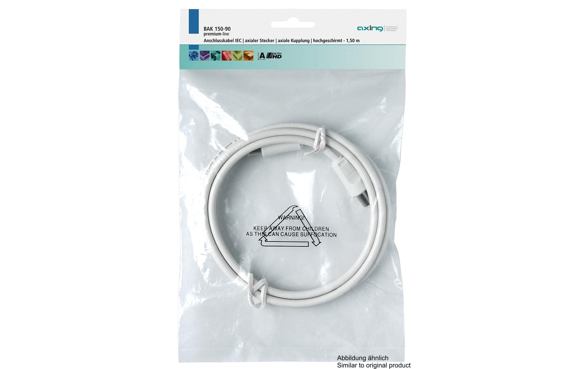 Axing Koaxial-Antennenkabel (IEC) – 2,5 m – Weiss