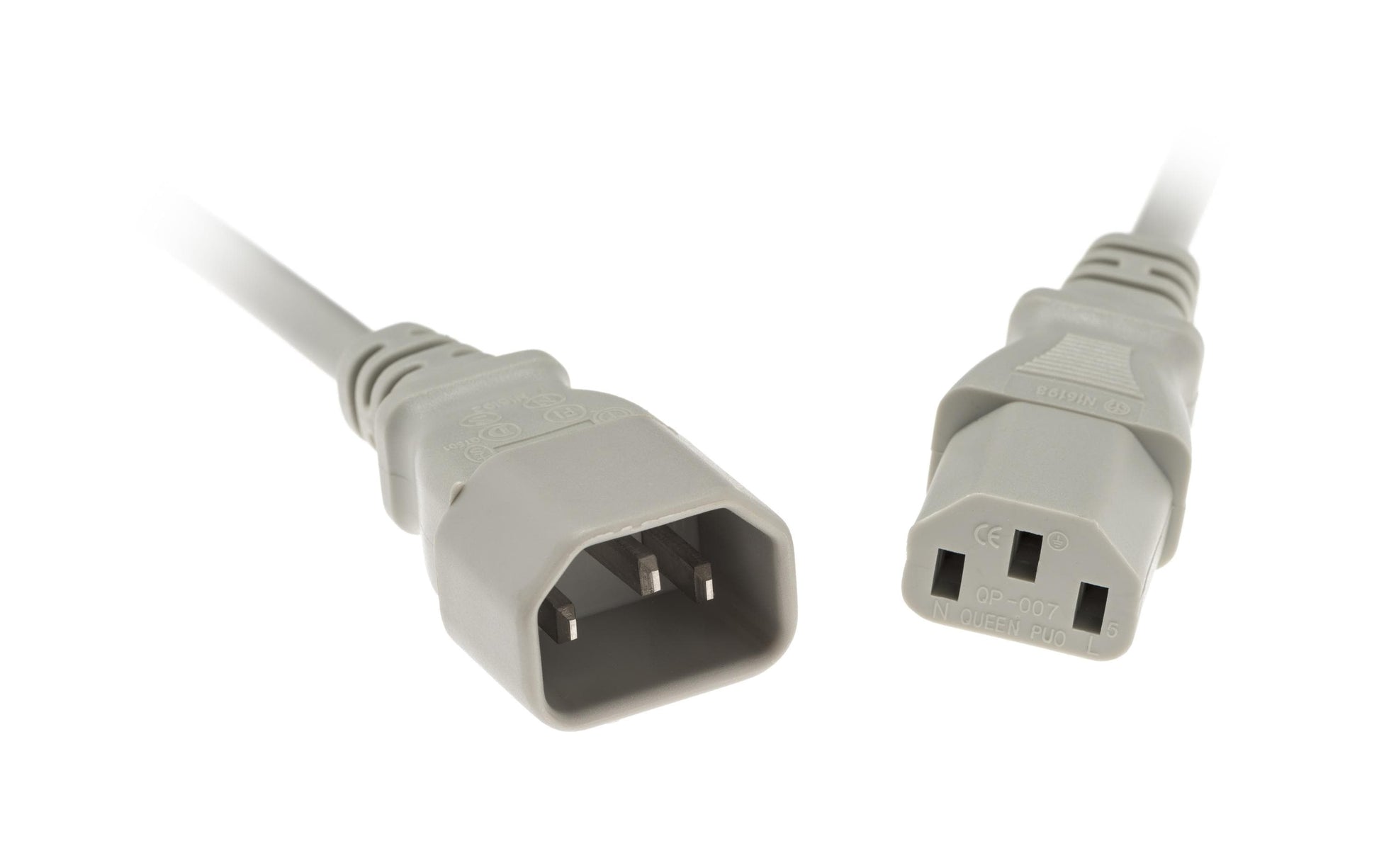 Diggelmann Netzkabel – IEC C14 zu IEC C13, 5 m, 10 A, Grau
