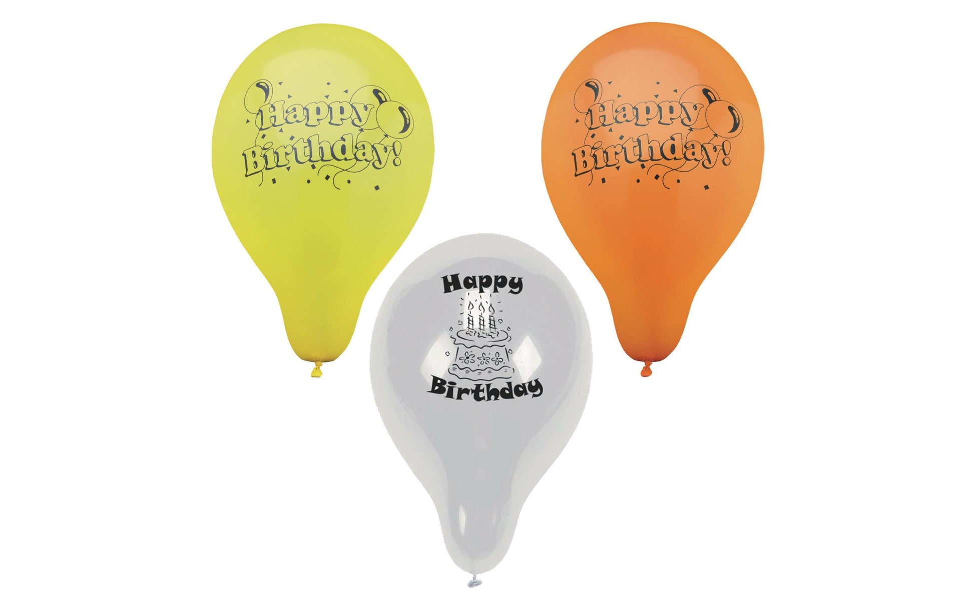 Papstar Luftballons Happy Birthday – Gelb – Ø 22 cm – Latex – 10 Stk