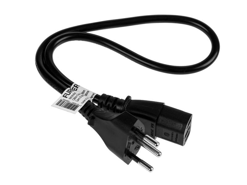 Furber. Netzkabel – T12–IEC C13, 0,5 m, 10 A, schwarz