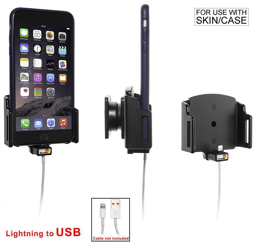 Brodit Montageplatte, Kabelbefestigung – für iPhone 6 Plus – Schwarz