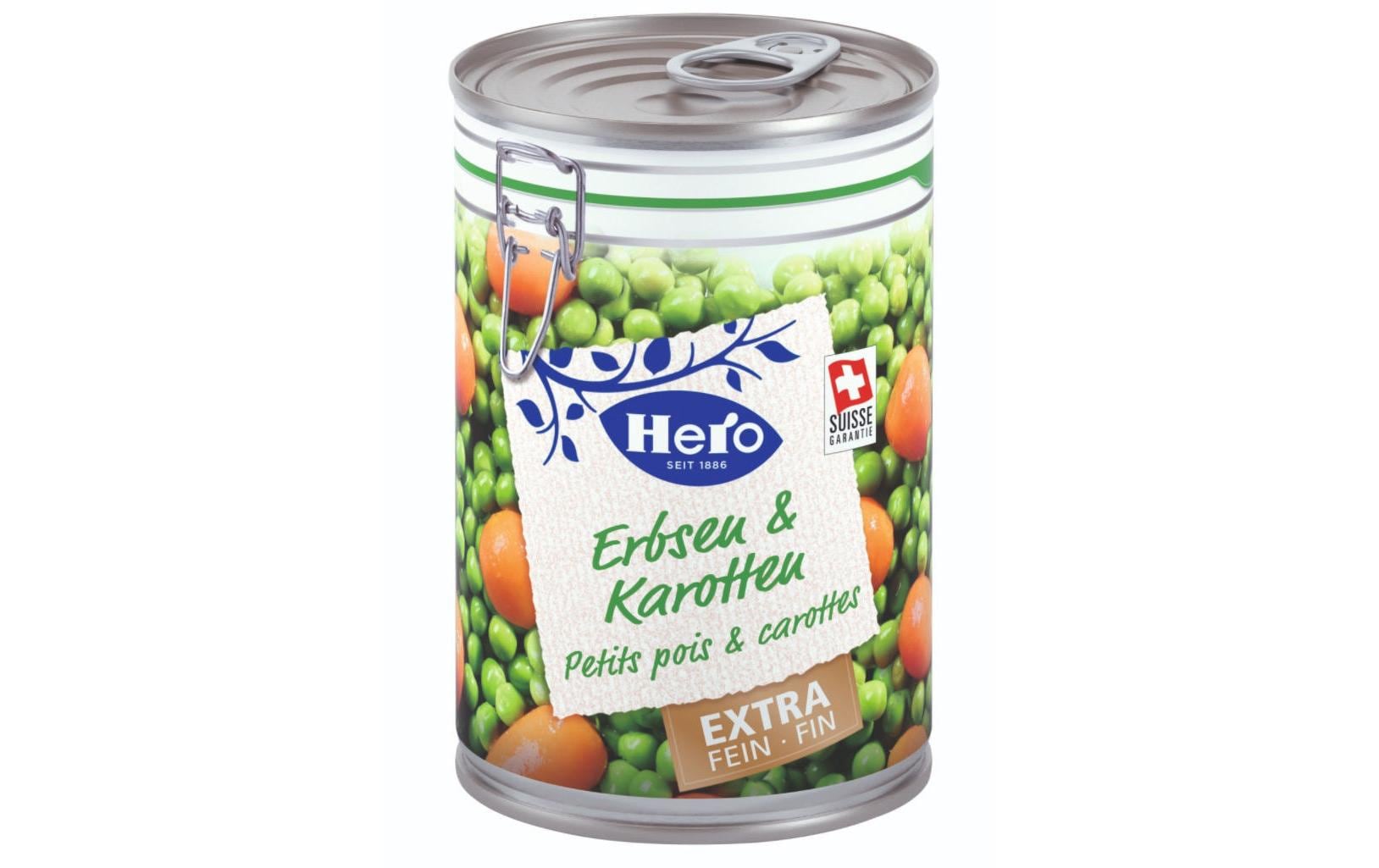 Hero Erbsen & Karotten extra fein – vegan – 12×420 g