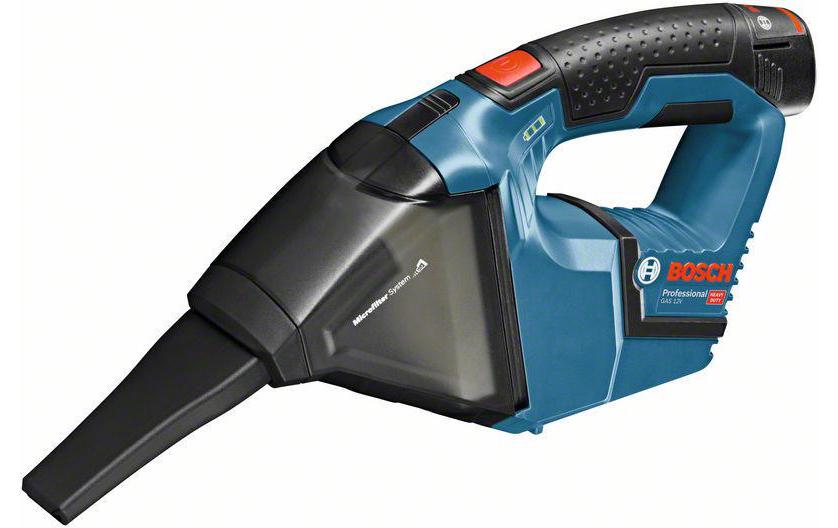 Bosch Professioneller Akku-Handstaubsauger GAS 12V – 3000 mAh, 0,35 l, Akkubetrieb, 12 V