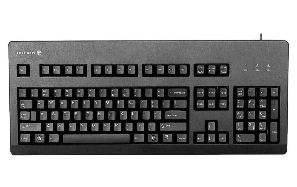 CHERRY G83-6104 – Tastatur, kabelgebunden (USB-A), US-Layout (EN) – für Windows