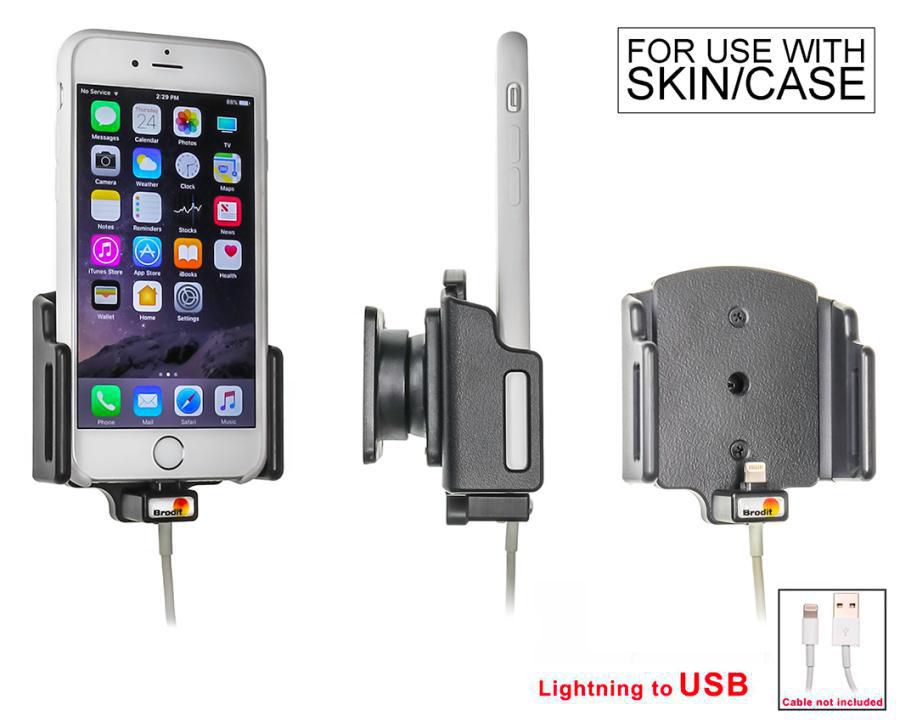 Brodit 514795 Lade-/Daten-Cradle – Auto – für iPhone 6S/7 – Schwarz