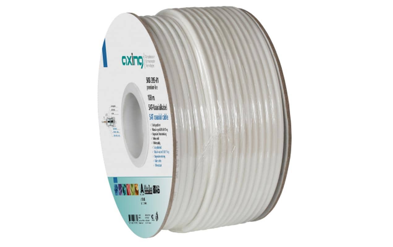 Axing SKB 88-01 – Geschirmtes Antennenkabel, 100 m, Ø 6,8 mm, PVC, Weiss