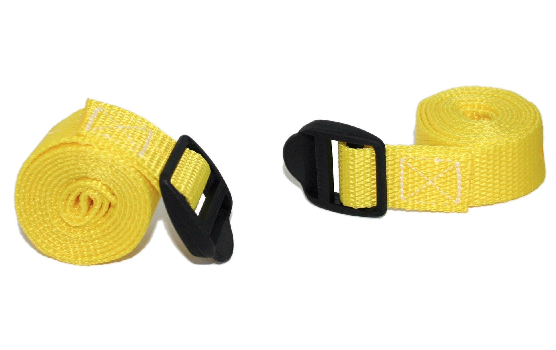 Spanset Schlaufenband 1'000 × 25 mm, Polypropylen, Gelb, mit Plastikschnalle, 2 Stk., für Motorrad