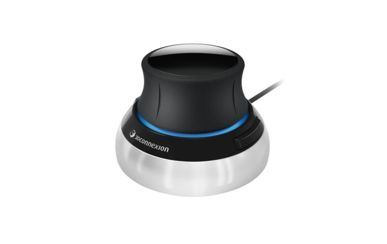 3Dconnexion SpaceMouse compact 3D-Maus – kabellos, 2,4 GHz, beidhändig, 3D-Navigation, silber