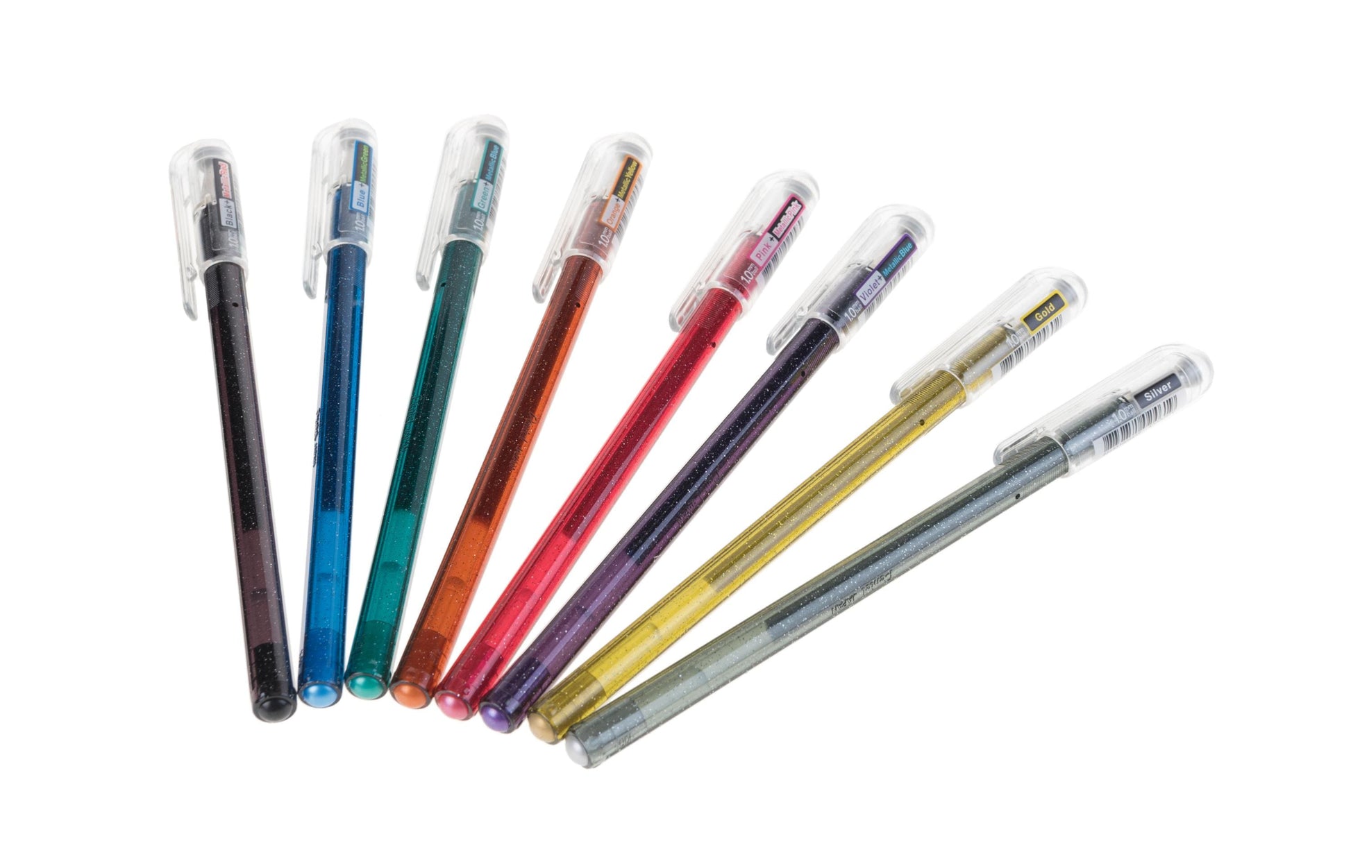 Pentel Gelschreiber 8er Etui – 8 Farben, 1 mm, für dunkles Papier, Kappe