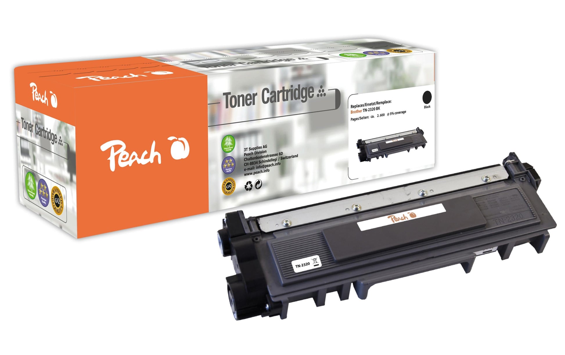 Peach TN-2320 Schwarz Toner – Kompatibel – 2'600 Seiten – für Brother HLL-2320/HLL-2340/HLL-2360 und andere