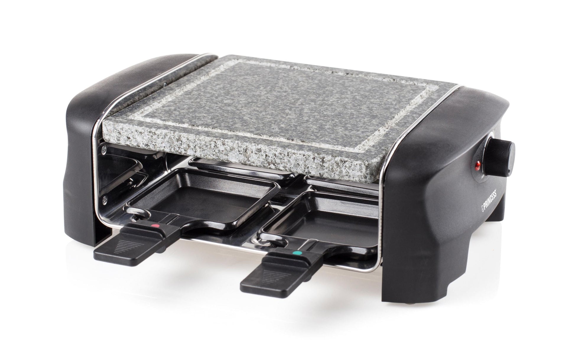 Princess Raclette-Grill 162810 – 4 Personen, Steinplatte, 600 W – Schwarz