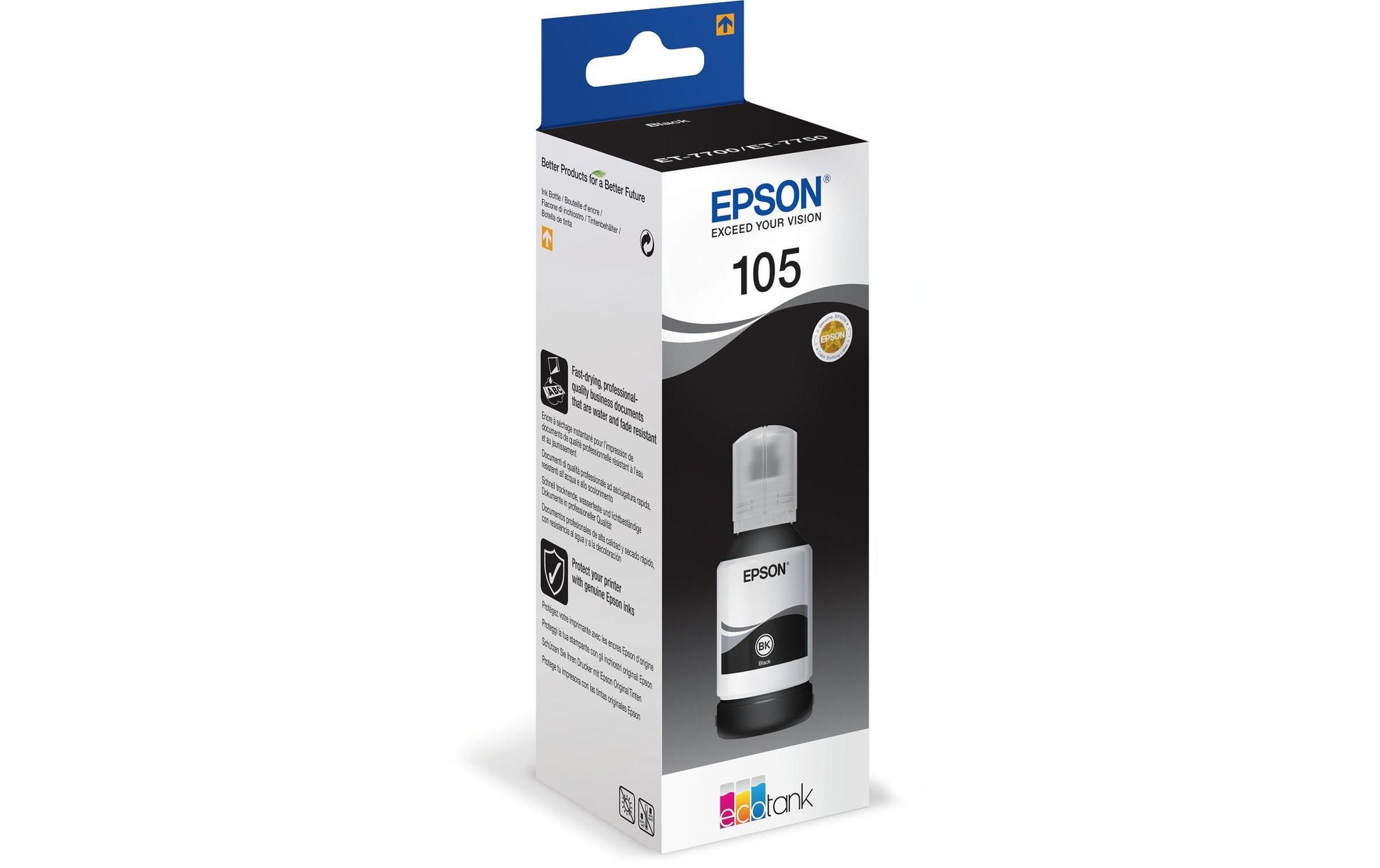 Epson Tintenpatrone 105, Schwarz, 8'000 Seiten – für Tintenstrahldrucker und Multifunktionsgeräte