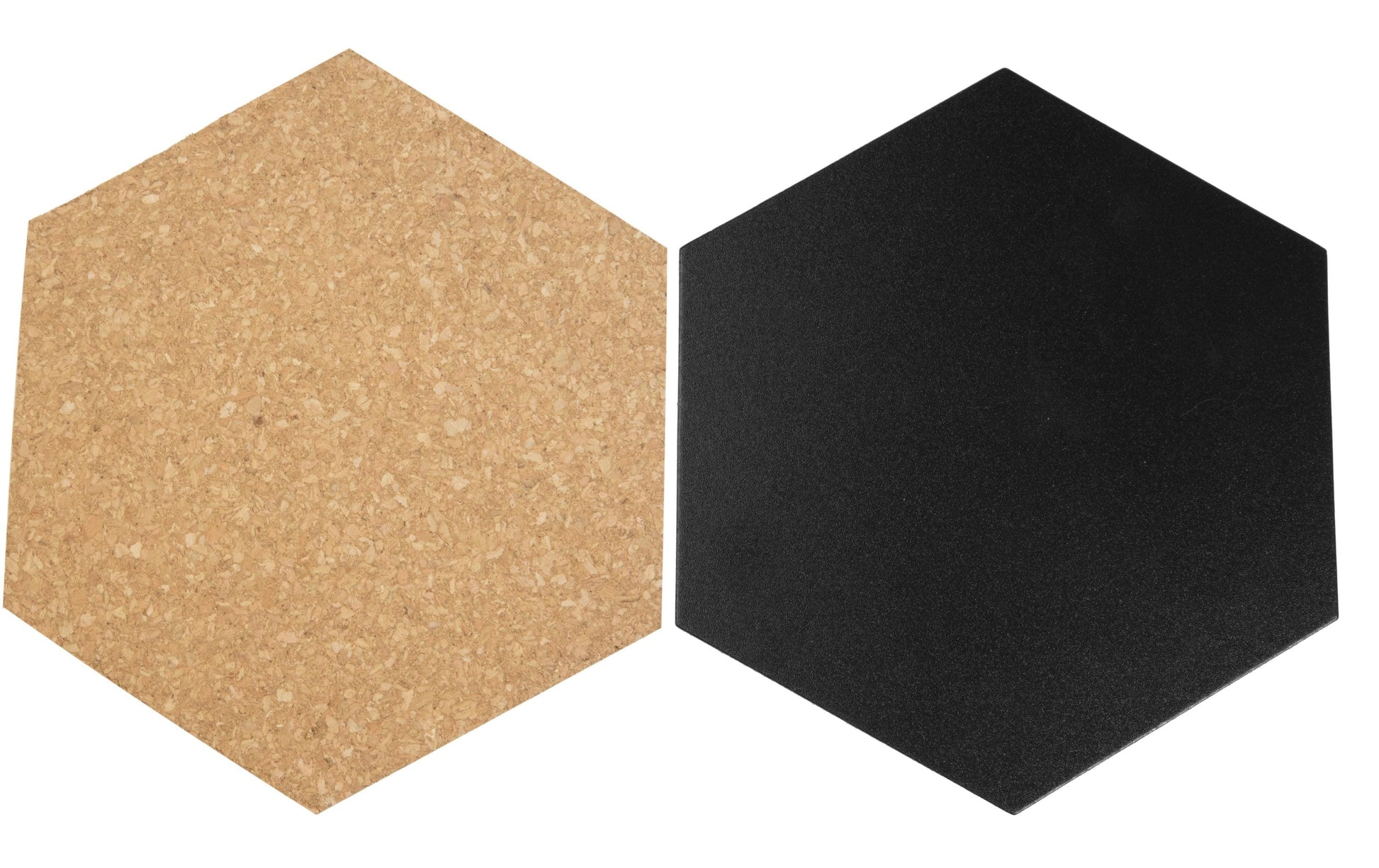 Securit Minikreidetafel/Schilder FB-CB-HEX – 155 × 179 mm – Kork, Metall, schwarz/braun – beidseitig – 7 Stk.