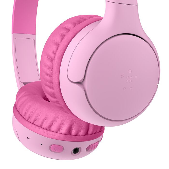 Belkin SoundForm Mini 2 Kinderkopfhörer – On-Ear, Kabel + BT, 85 dB, Pink